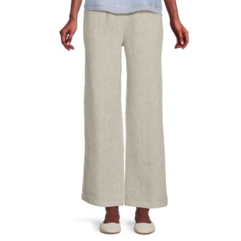 Brooks Brothets 100% Linen Natural Cream Relax Fit Pants Size 12